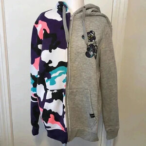 Colorful Camouflage and Gray Hoodie